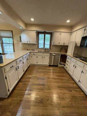 Custom painting Goshen customer oak cabinets