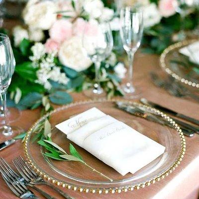 Elegant gold beaded acrylic plates!