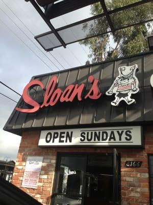 Sloan's outside sign