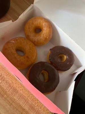 Two glazed and two chocolate left