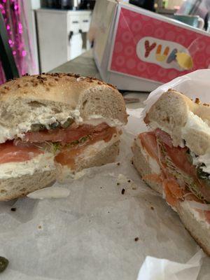 Lox and cheese sandwich