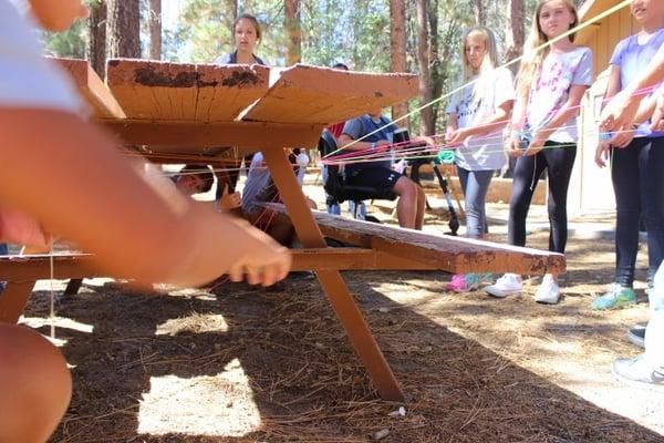 Team building at 6th grade outdoor camp.