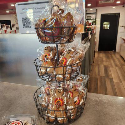 Thanksgiving cookies. They do gingerbread year round!