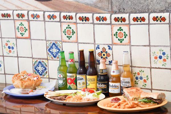 Carne Asada Plate, Torta & Beer