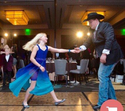 Triston and lilly dancing at the THJA awards banquet in Jan . 2016.