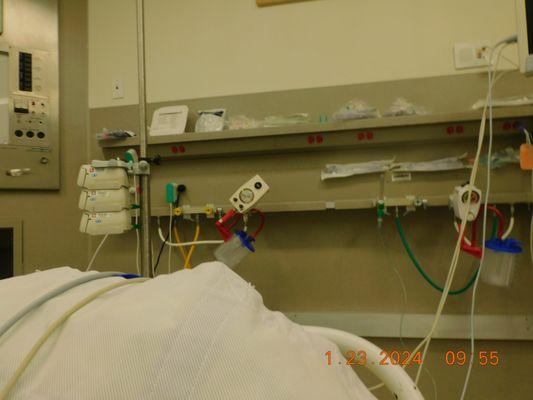 This was not hospital regs and the way things that were hung on the wall that was not clean.