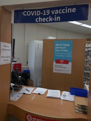 COVID-19 Vaccine Check-In Counter