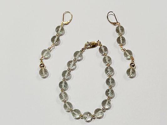 Hand made Green Amethyst set