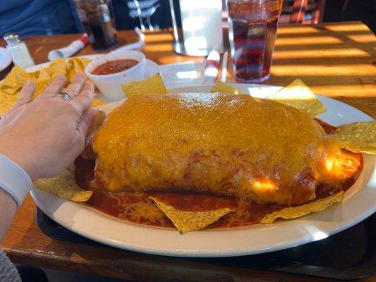 Large "Macho" wet burrito! Absolutely huge, easily 3 meals for someone with a small to medium appetite. Well worth $19