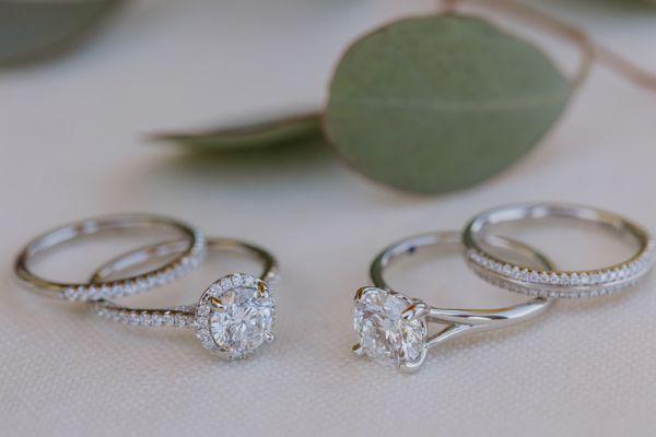 Our engagement rings and wedding bands, from our wedding photographer