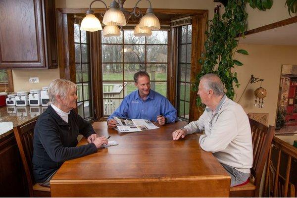 Lifeway Mobility accessibility expert providing information about Lifeway's solutions during  in-home consultation in Wichita, KS