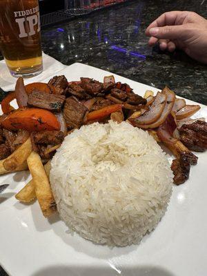 Stir fried flank steak