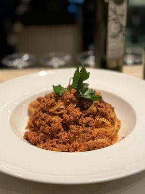 Pasta and bolognese sauce