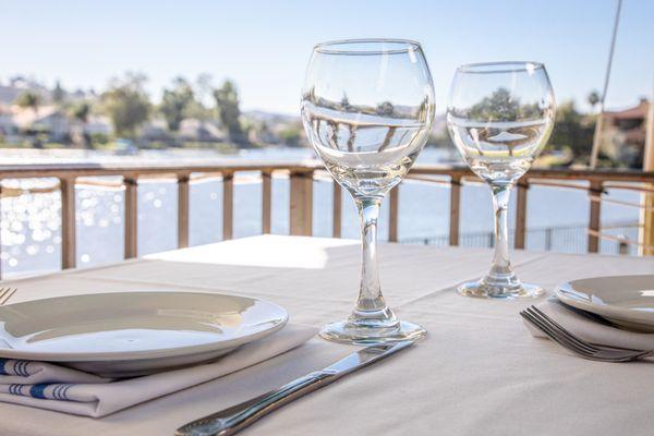 Lakeside table for two.