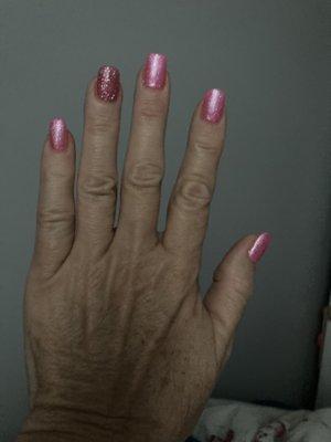 I love my long pink nails!