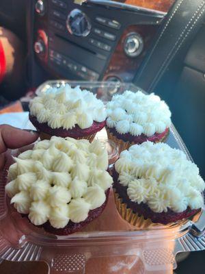 Red velvet cupcakes with cream cheese