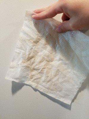 Lysol wipe after I wiped one kitchen shelf