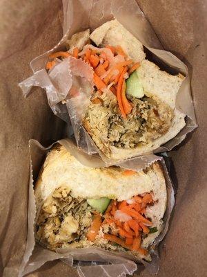 Shredded Chicken Banh Mi Sandwiches