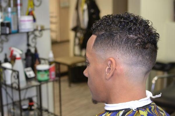 Mid Bald Fade with enhanced hairline