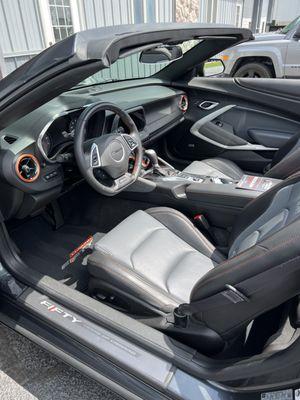 Interior ceramic coating will protect this Camaro from staining and fading over time