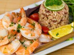 Brown rice with Shrimp.  WOW