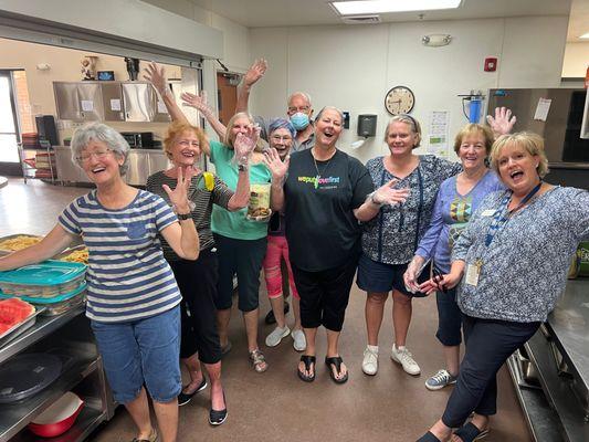 Dinner servers at New Leaf Men's shelter