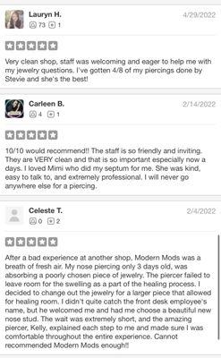 Reviews intentionally hidden from the public by Yelp