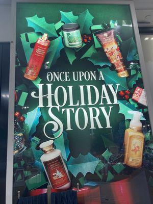 Holiday Story sign in store