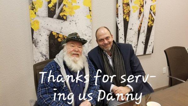 Danny buys his retirement home. Thank you sir for your service.