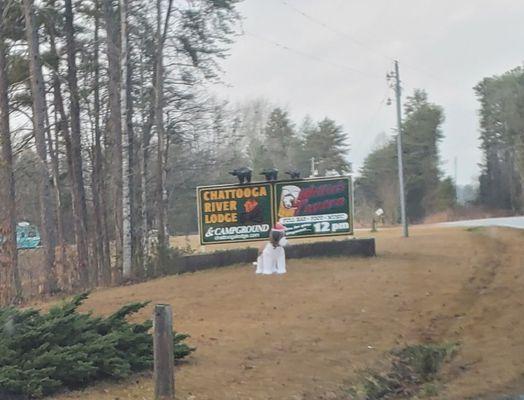 Pulling into the lodge!