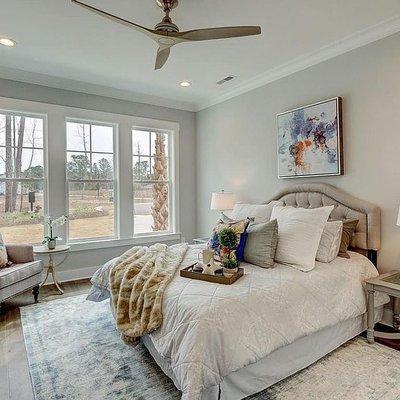 Staged bedroom in Wilmington, NC