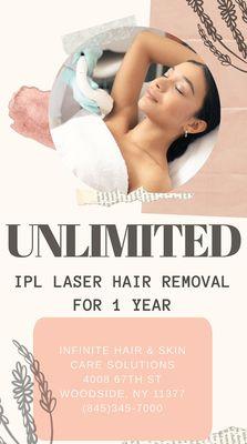 Unlimited IPL Laser Hair Removal starting at $89