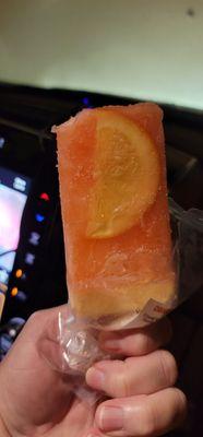 Orange Creamsicle Icecream Bar with real orange pieces in it!