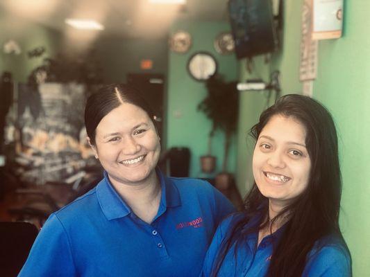 Portrait shot of Renu and Aneesa at this location