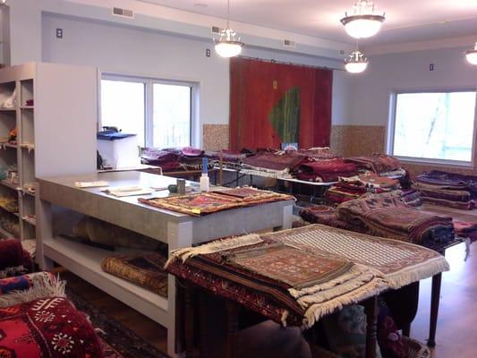 A room full of rugs