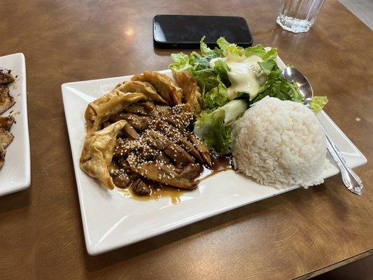 Chicken teriyaki w/ gyoza