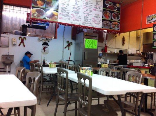 Dining area of Ana's Taqueria. Inside the cost plus convenience store.