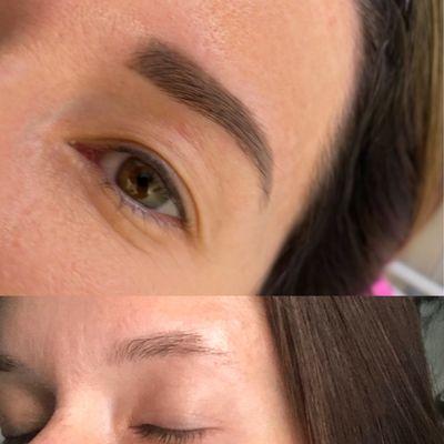 Powder Brow on Client with hair loss and oily skin