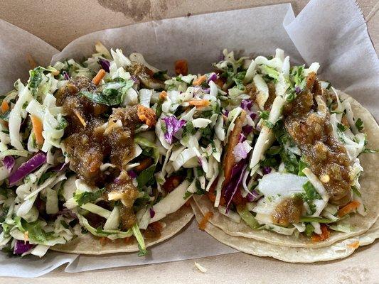 Citrus Slaw Taco with plant based Al pastor