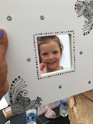 She loved her hand made mirror!