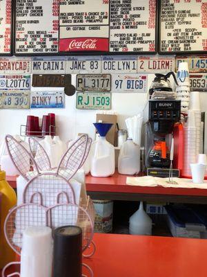 Past License plates from different states.