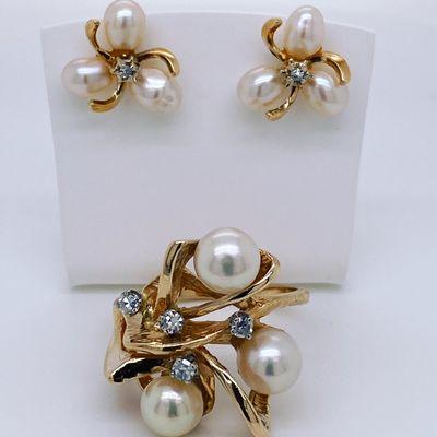 Vintage, Estate Cultured & Freshwater Pearl Jewelry with Diamonds. ROMANTIQUE JEWELERS,430 Douglas Ave.Dunedin, Florida 34698