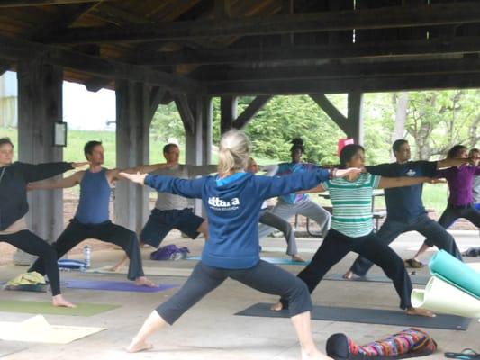 outdoor yoga fundraiser, love to bring out yoga into the world!