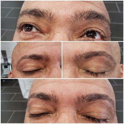 Men's eyebrows threading