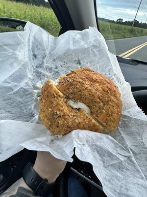 Double Cheddar Everything Bagel with Chive Cream Cheese