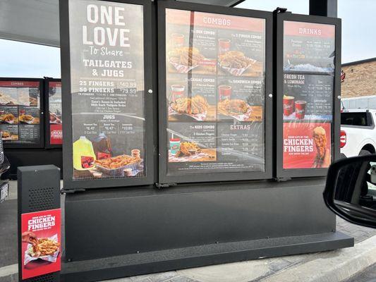 Drive thru menu and ordering station