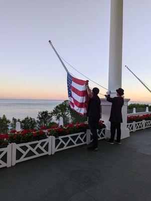 Evening flag folding