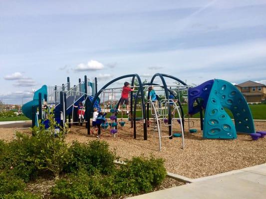 Great play structure. My fave colors too!