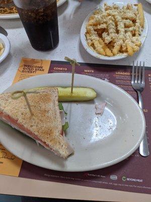 Turkey sandwich and Garlic Parmesan Fries!