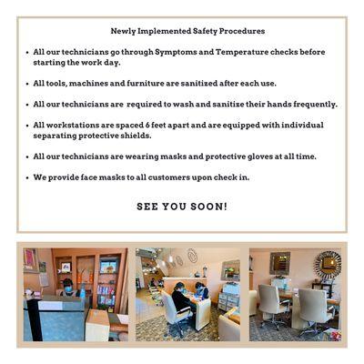 Your safety is our top priority. Check out our safety procedures.